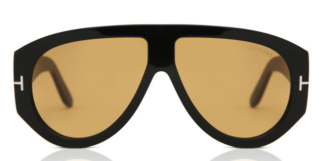 Tom Ford FT1044 BRONSON 01E Pilot Shiny Black Sunglasses 