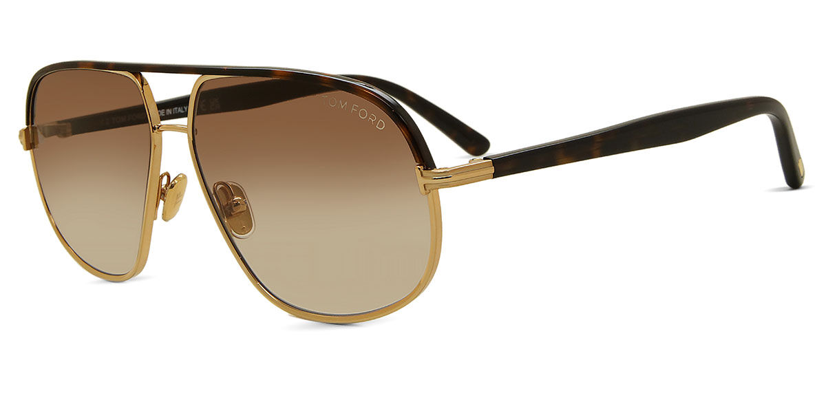 Tom Ford FT1019 MAXWELL 30F Pilot Glossy Gold Sunglasses