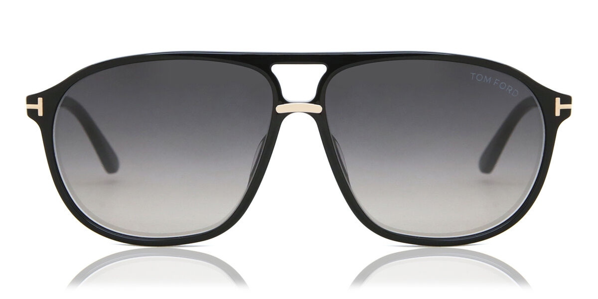 Tom Ford FT1026 BRUCE 01B Pilot Shiny Black Sunglasses