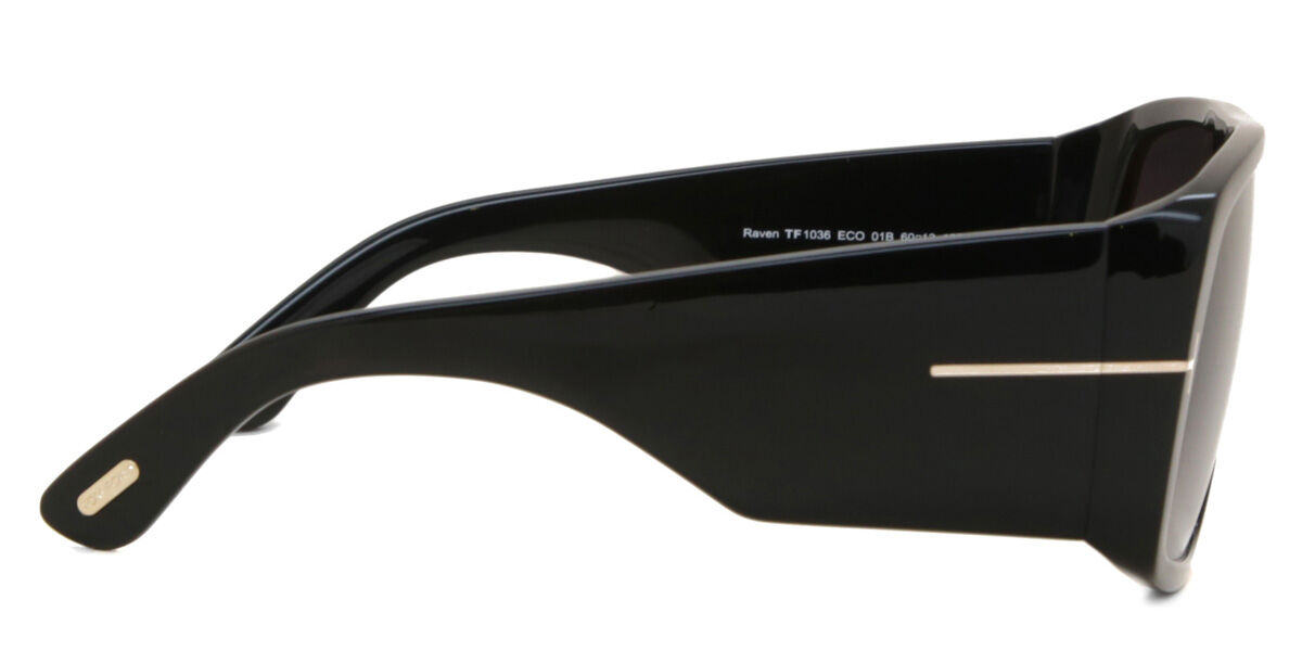 Tom Ford FT1036 RAVEN 01B Oversized Shiny Black Sunglasses
