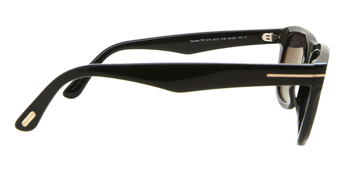 【カイト】TOM FORD Kendel TF1076 ECO 01B Tom Ford FT1076 KENDEL 01B Square Shiny Black Sunglasses
