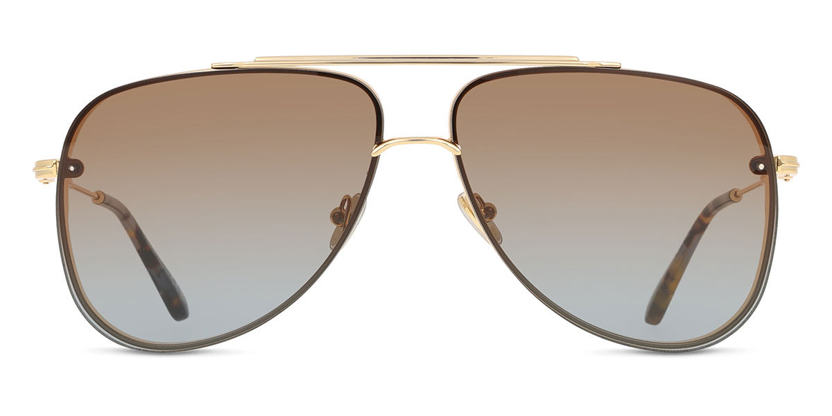 Tom Ford FT1071 LEON 30F Pilot Shiny Deep Gold Sunglasses