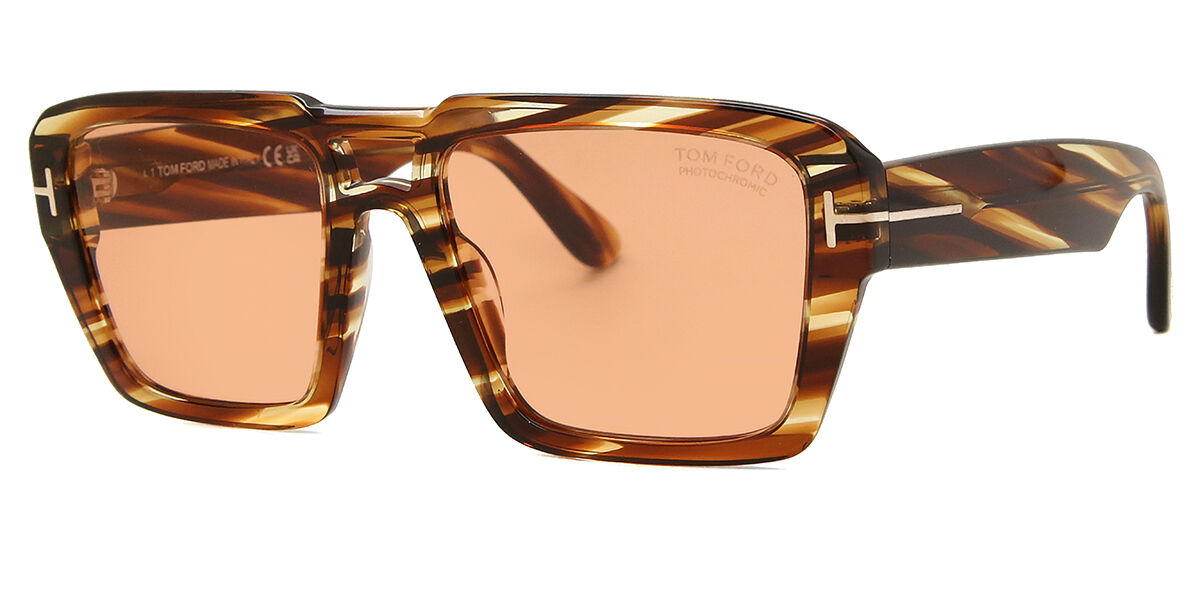 Tom Ford FT1153 REDFORD 55E Pilot Striped Brown Tortoise