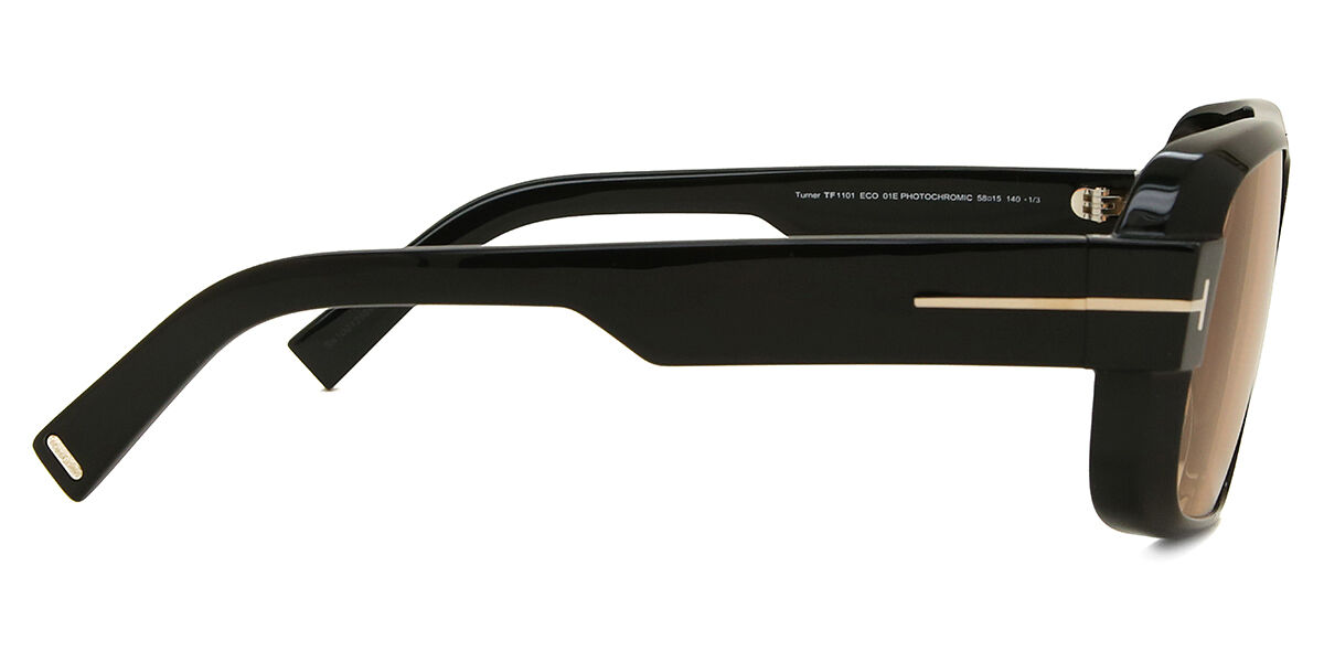 Tom Ford FT1101 TURNER 01E Pilot Shiny Black Sunglasses