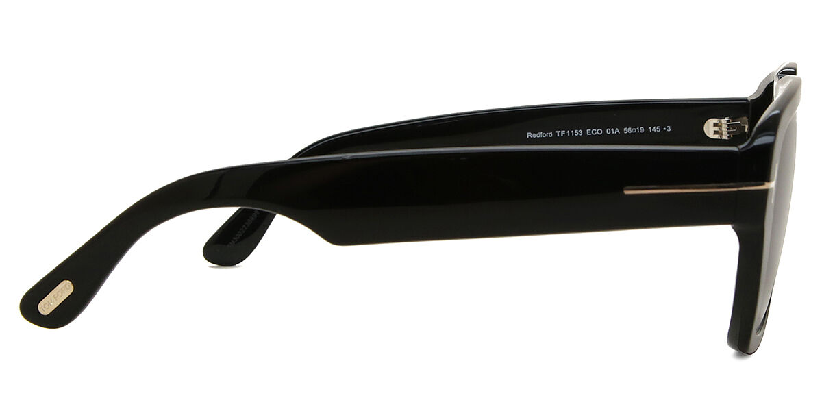 Tom Ford FT1153 REDFORD 01A Pilot Shiny Black Sunglasses