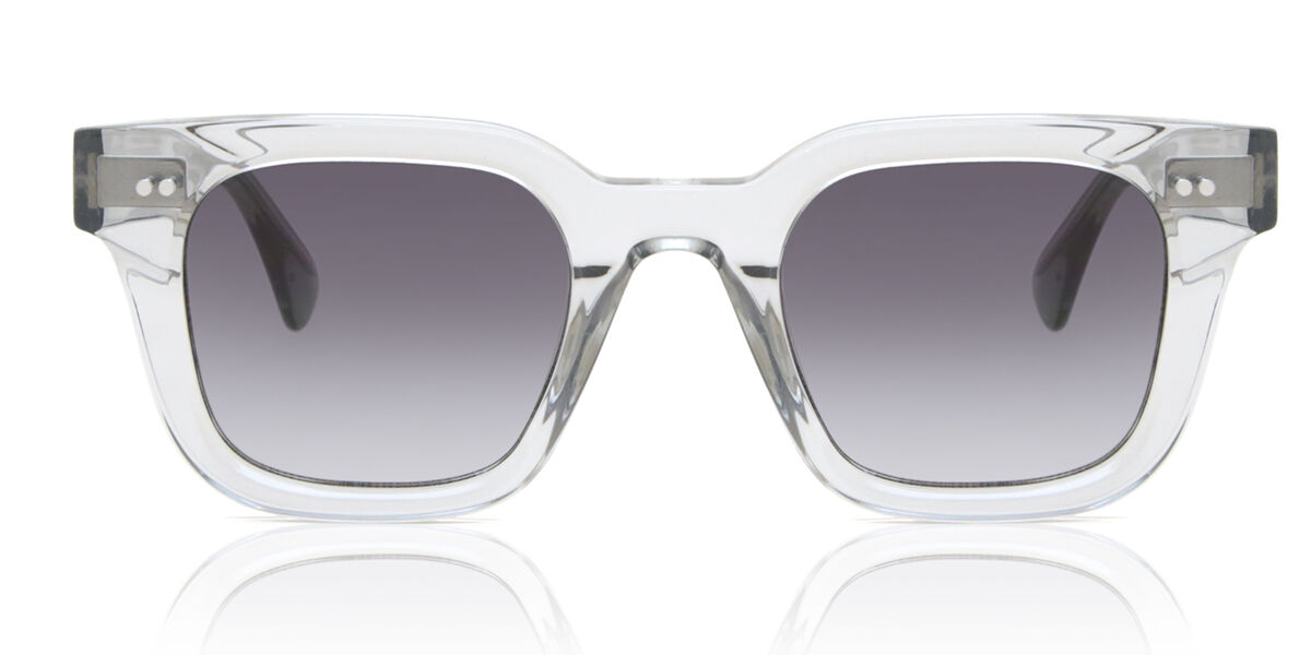 CHIMI 04 Grey Rectangle Transparent Grey Sunglasses