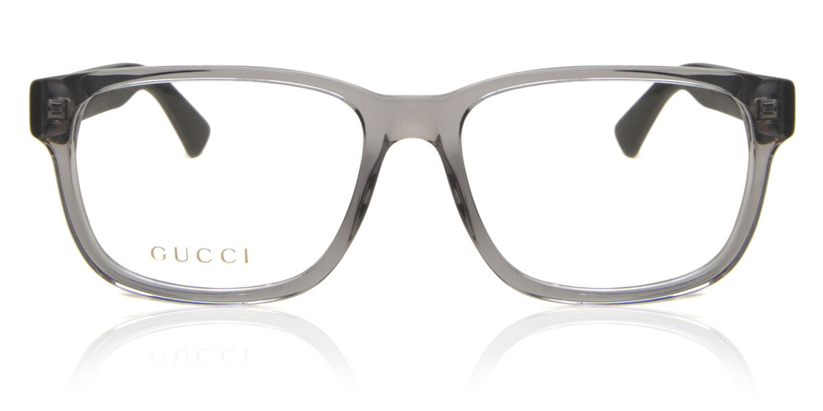 Gucci GG0011O 007 Square Transparent Grey Eyeglasses
