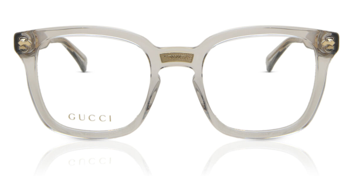 Gucci GG0184O 005 Square Transparent Grey Eyeglasses