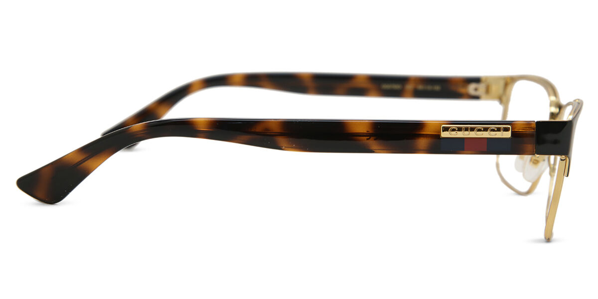 Gucci GG0750O 002 Square Black Havana Gold Eyeglasses