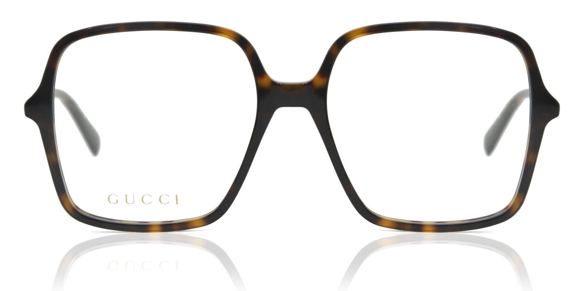 Gucci GG1003O 002 Square Shiny Havana Eyeglasses | SmartBuyGlasses