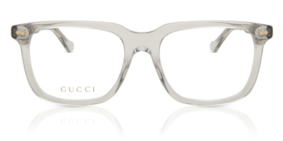 GUCCI GG-9657j メガネ Gucci GG0737O 010 Square Shiny Transparent Grey Eyeglasses