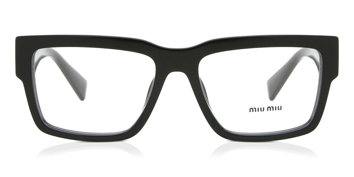 Miu Miu MU02XV 1AB1O1 Rectangle Black Eyeglasses | SmartBuyGlasses