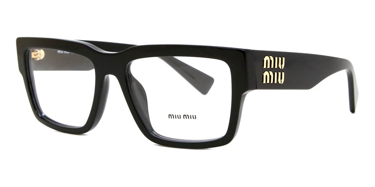 Miu Miu MU02XV 1AB1O1 Rectangle Black Eyeglasses | SmartBuyGlasses