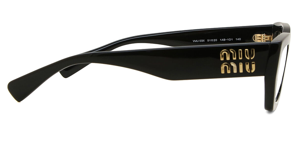 Miu Miu MU03XV 1AB1O1 Cat Eye Black Eyeglasses | SmartBuyGlasses