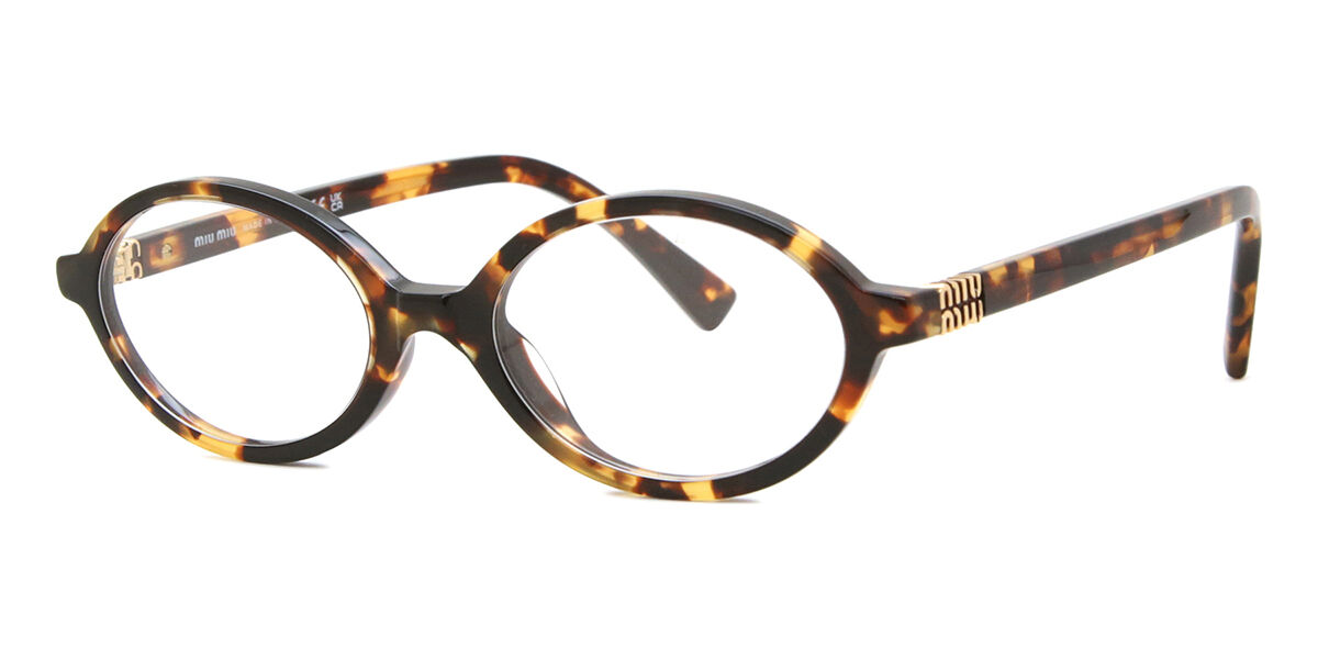Miu Miu MU04ZS VAU08N Blue-Light Block Oval Honey Tortoise