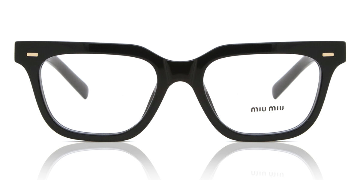 Miu Miu MU07XV 16K1O1 Rectangle Black Eyeglasses | SmartBuyGlasses