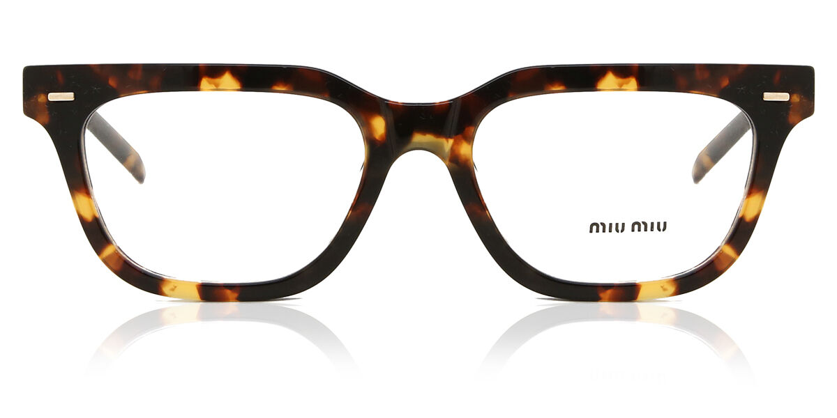 Miu Miu MU07XV VAU1O1 Rectangle Honey Yellow Tortoise Eyeglasses