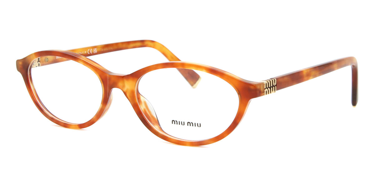 muuuuページ Miu Miu MU09XV 4BW1O1 Oval Light Brown Tortoise Eyeglasses