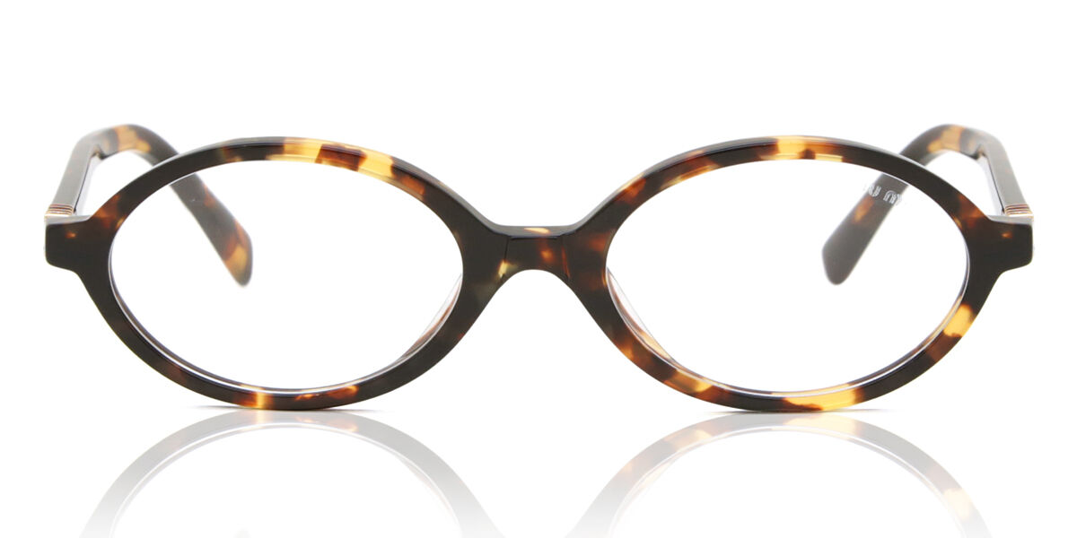 インドミティーラ画 Ａ Miu Miu MU04ZSF Asian Fit VAU08N Blue-Light Block Oval Honey