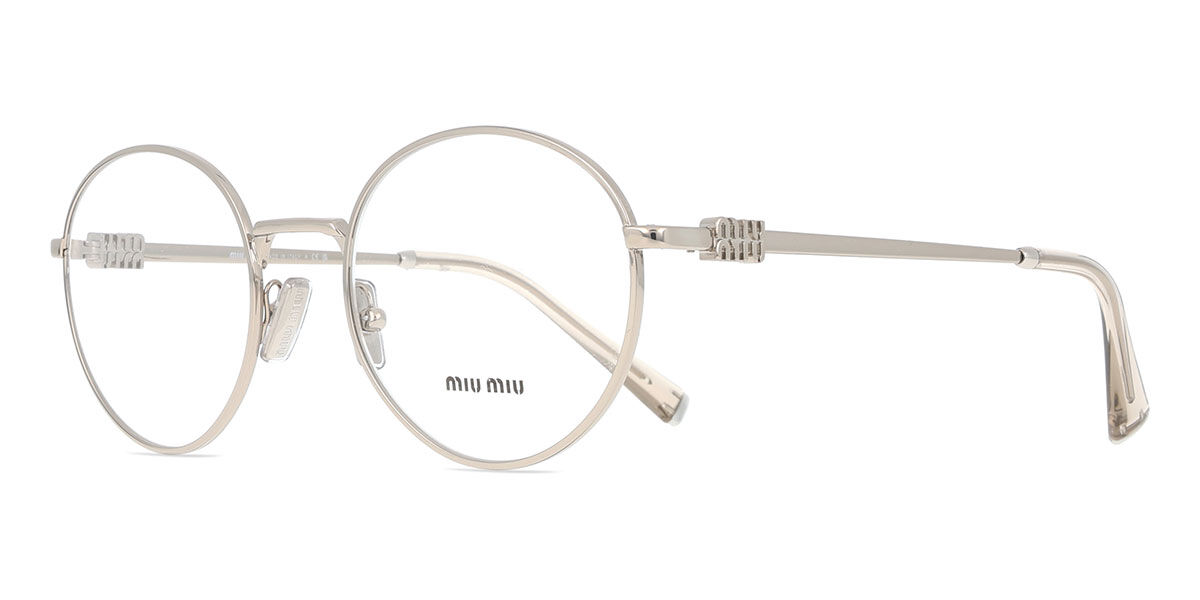 Miu Miu MU52XV 1BC1O1 Round Silver Eyeglasses | SmartBuyGlasses Canada