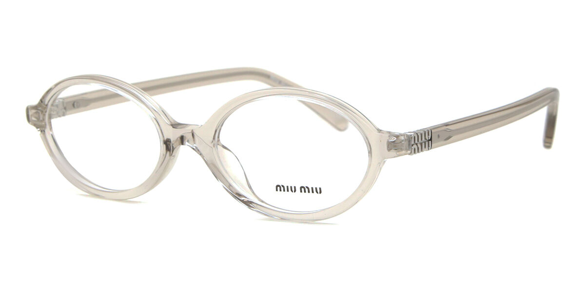 Miu Miu MU01XV 12U1O1 Oval Transparent Hemp Grey Eyeglasses