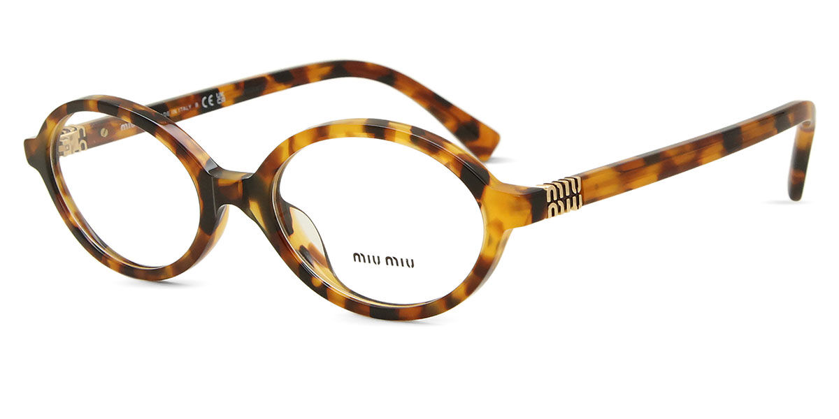 Miu Miu MU01XV 19P1O1 Oval Light Brown Tortoise Eyeglasses