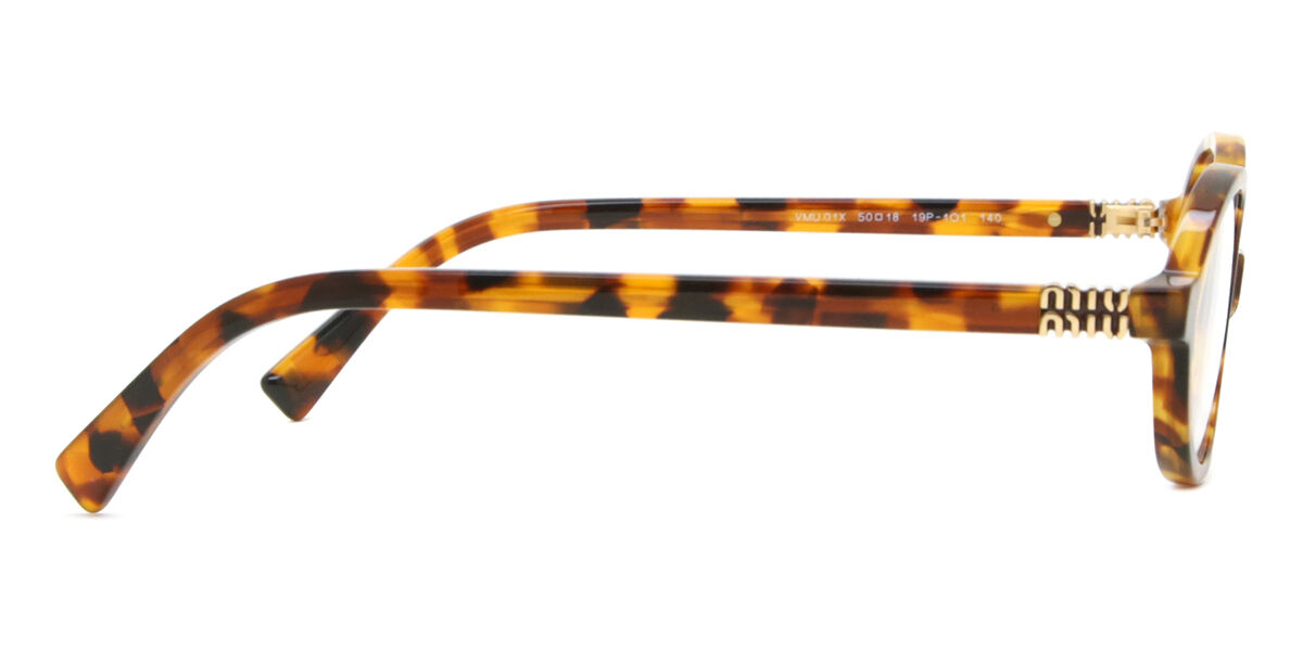 Miu Miu MU01XV 19P1O1 Oval Light Brown Tortoise Eyeglasses