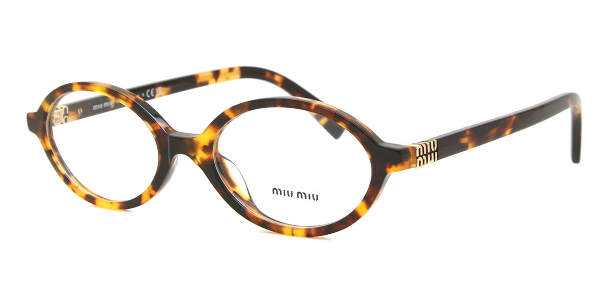 Miu Miu MU01XV VAU1O1 Oval Honey Yellow Tortoise Eyeglasses