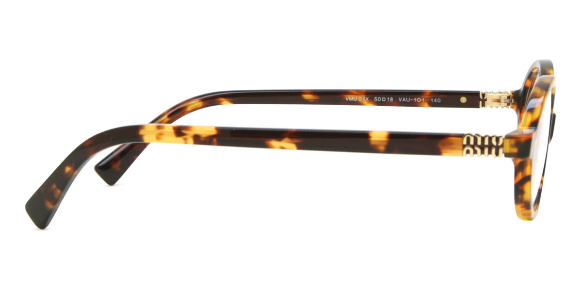 Miu Miu MU01XV VAU1O1 Oval Honey Yellow Tortoise Eyeglasses