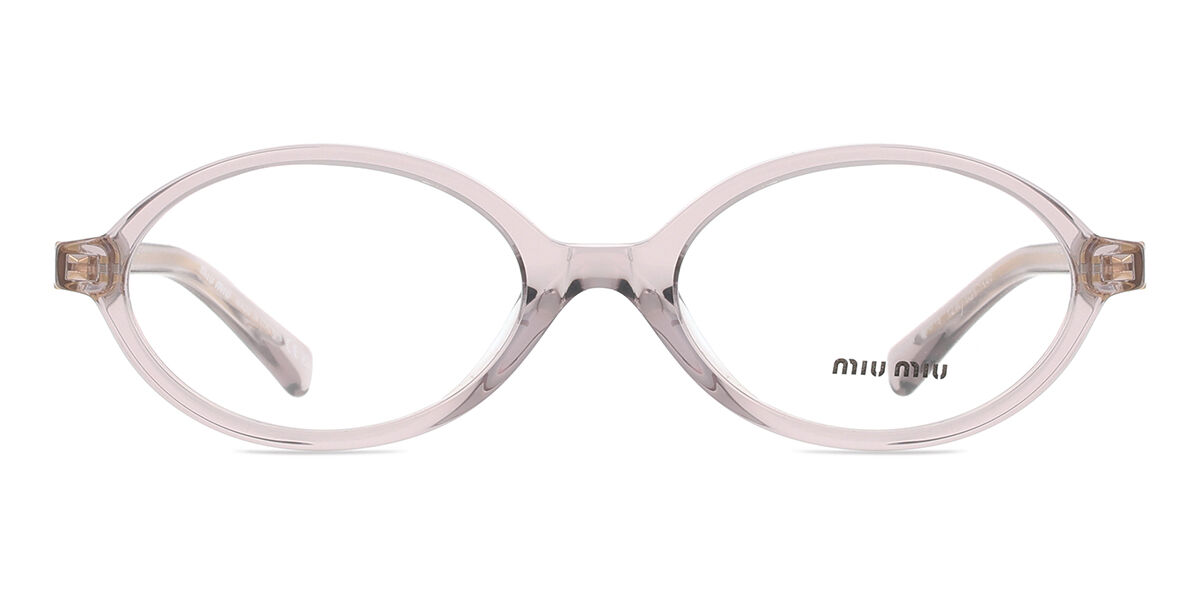Miu Miu MU01XV 12W1O1 Oval Transparent Mauve Purple Eyeglasses