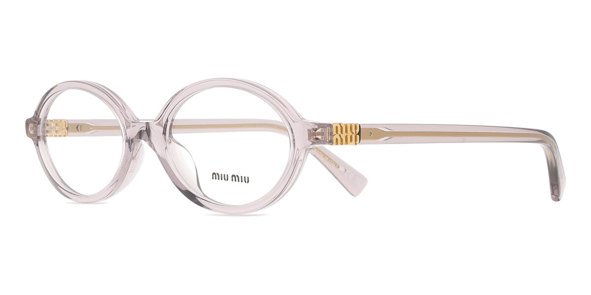 Miu Miu MU01XV 12W1O1 Oval Transparent Mauve Purple Eyeglasses