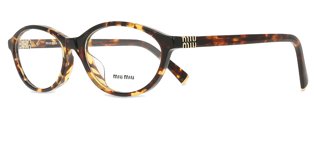 Miu Miu MU09XVF Asian Fit VAU1O1 Oval Honey Yellow Brown Tortoise