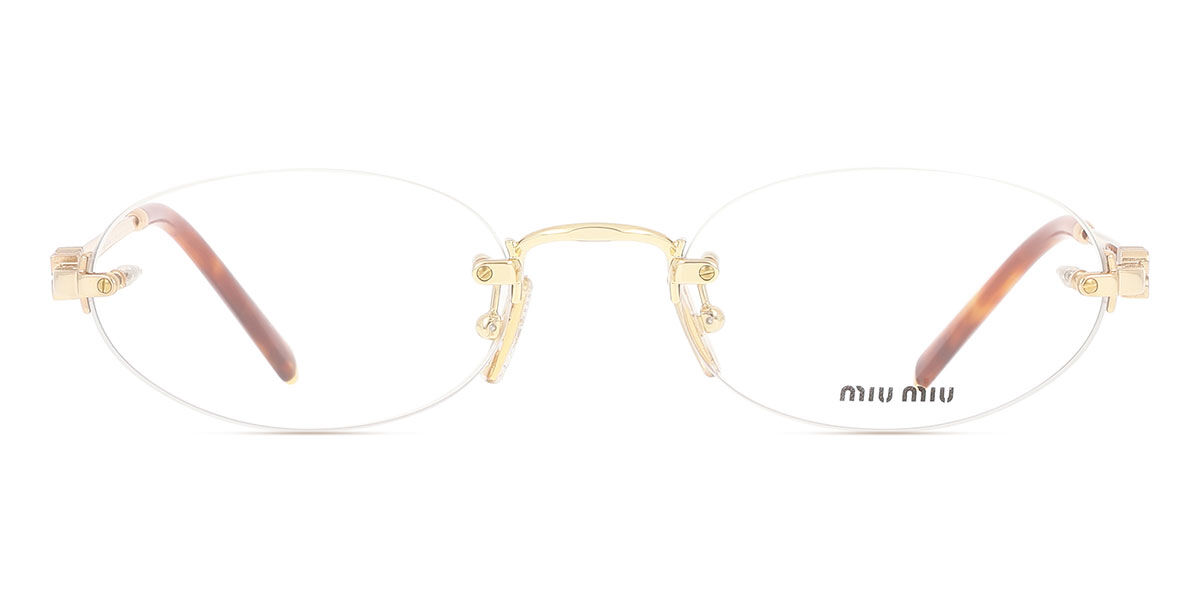 Miu Miu MU53WV 5AK1O1 Oval Gold Eyeglasses | SmartBuyGlasses Canada