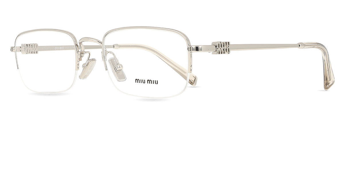 Miu Miu MU52WV 1BC1O1 Rectangle Silver Eyeglasses