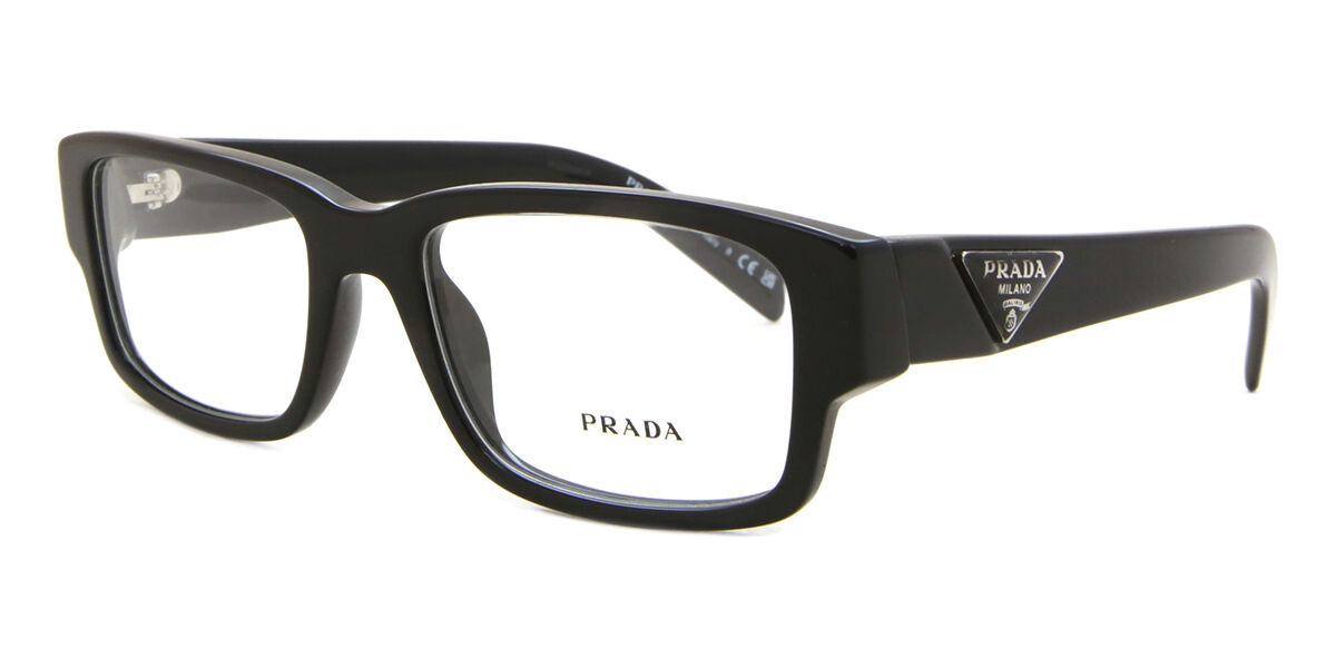 Prada PR 07ZV 1AB1O1 Rectangle Black Eyeglasses | SmartBuyGlasses