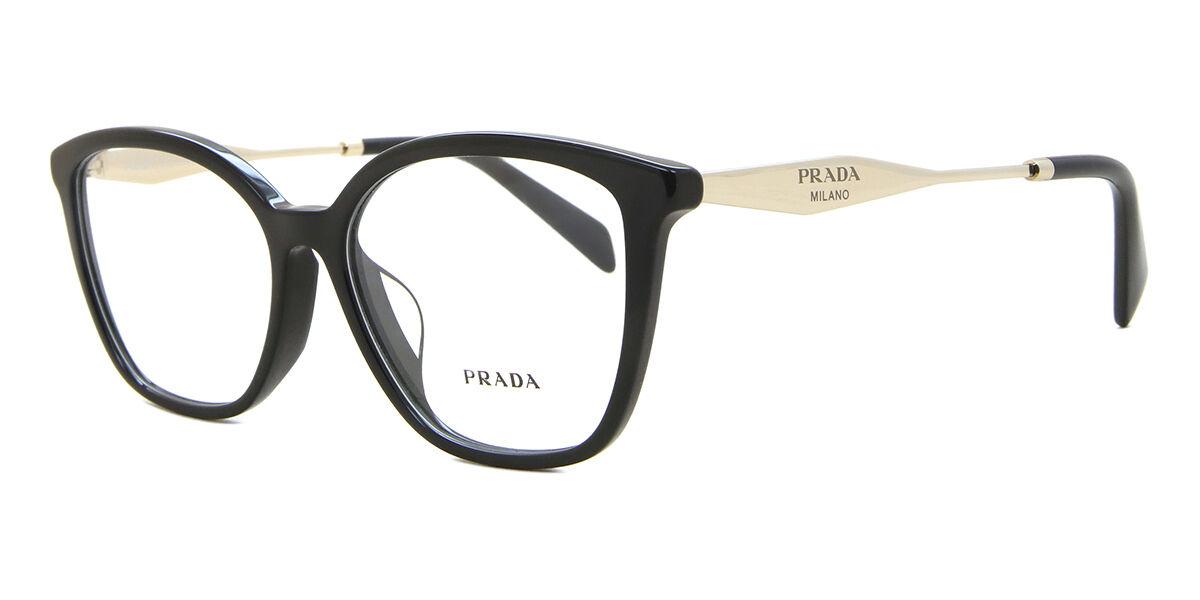 Prada PR 02ZVF Asian Fit 1AB1O1 Butterfly Black Eyeglasses