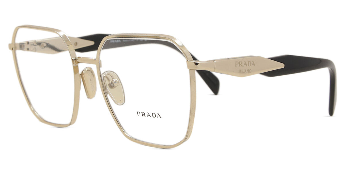 Prada PR 56ZV Asian Fit ZVN1O1 Geometric Pale Gold Eyeglasses