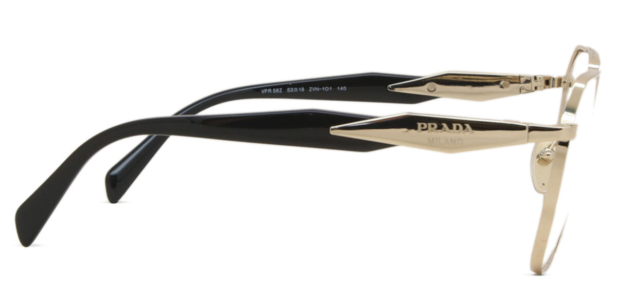 Prada PR 56ZV Asian Fit ZVN1O1 Geometric Pale Gold Eyeglasses