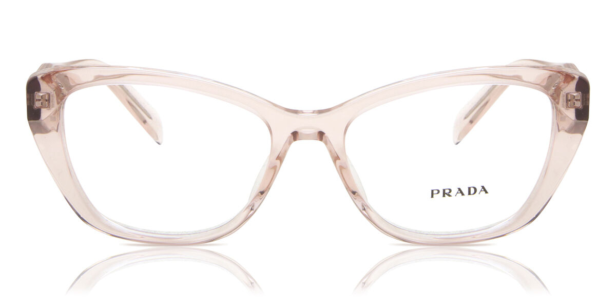 Prada PR 19WV 15J1O1 Cat Eye Transparent Pink Eyeglasses