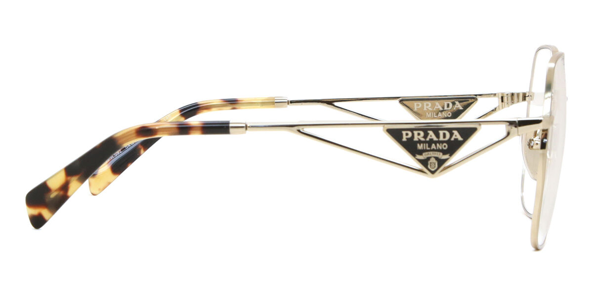 Prada PR 59ZV ZVN1O1 Geometric Pale Gold Eyeglasses