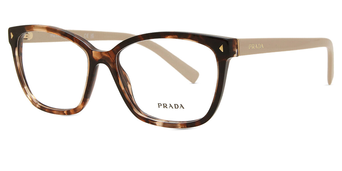 Prada PR 15ZV 07R1O1 Square Caramel Tortoise Eyeglasses