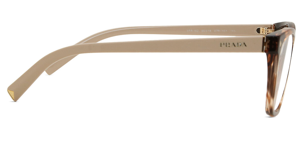 Prada PR 15ZV 07R1O1 Square Caramel Tortoise Eyeglasses