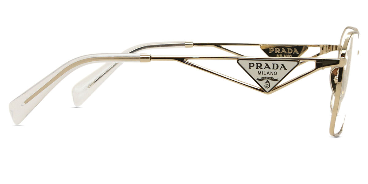 Prada PR A51V ZVN1O1 Square Pale Gold Eyeglasses | SmartBuyGlasses