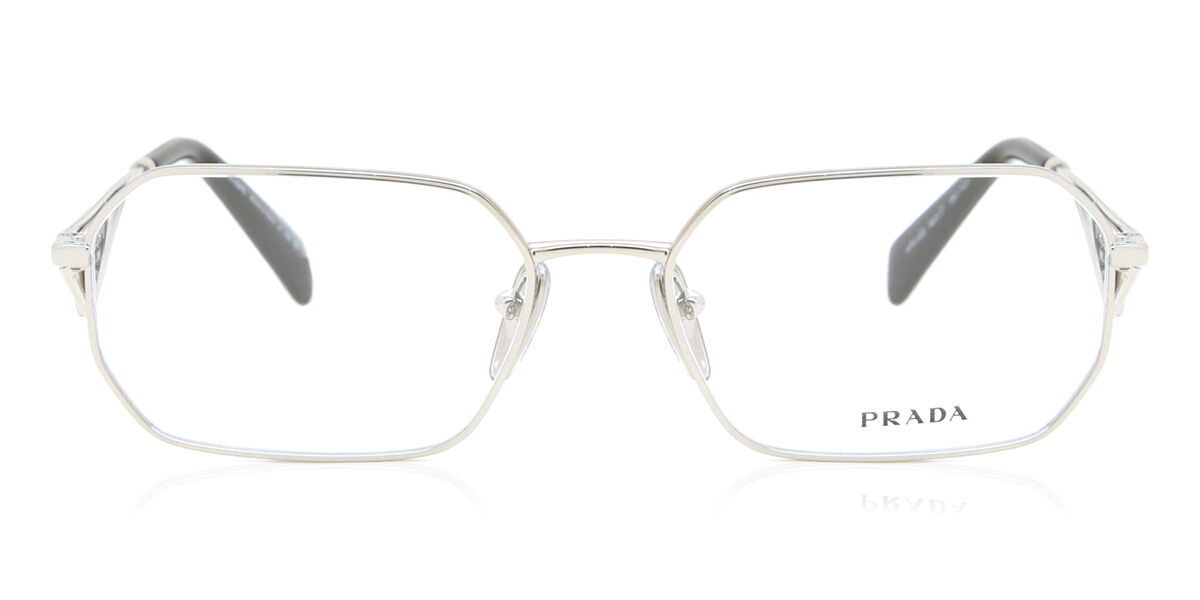 Prada PR A53V 1BC1O1 Geometric Silver Eyeglasses | SmartBuyGlasses