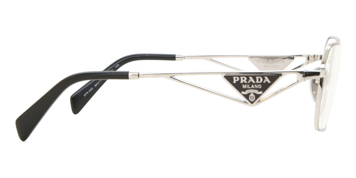 Prada PR A53V 1BC1O1 Geometric Silver Eyeglasses | SmartBuyGlasses