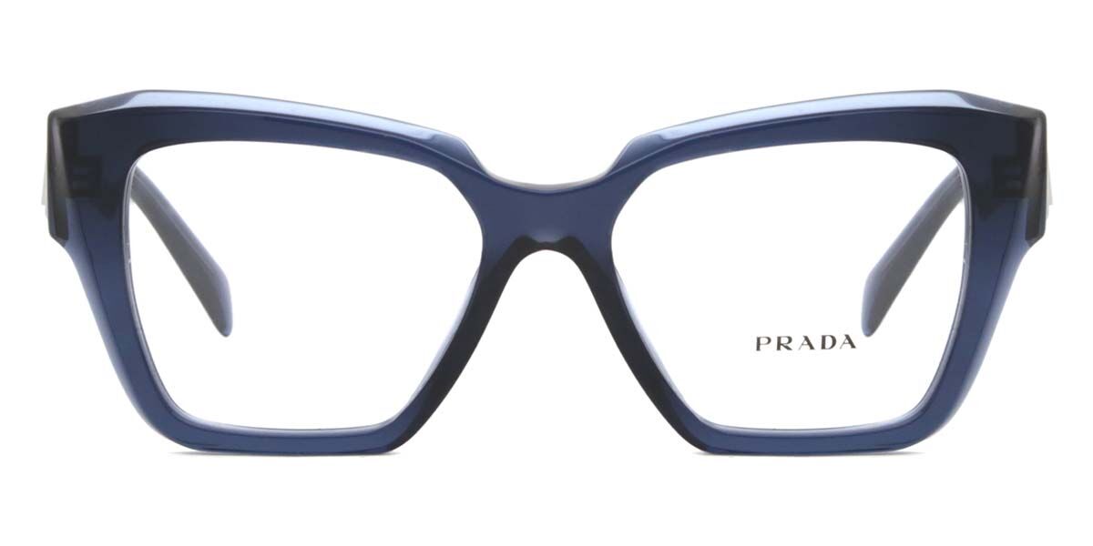 Prada PR 09ZV 08Q1O1 Cat Eye Transparent Blue Eyeglasses