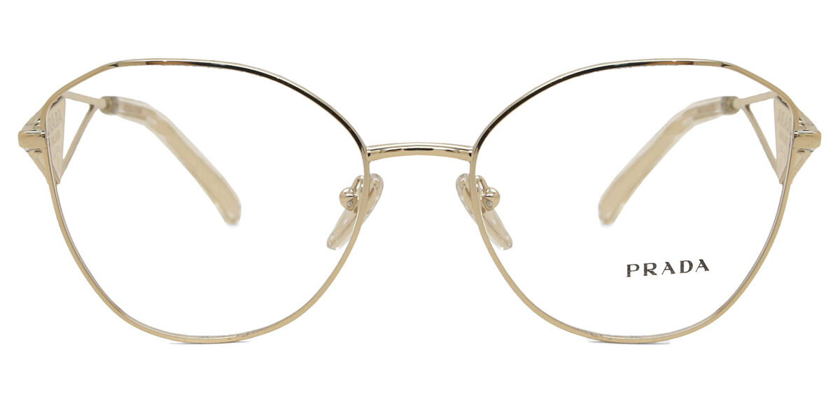 Prada PR 52ZV ZVN1O1 Cat Eye Pale Gold Eyeglasses