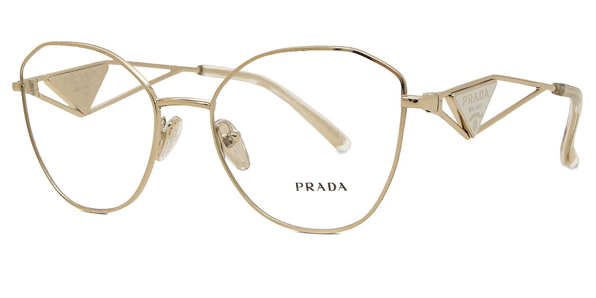 Prada PR 52ZV ZVN1O1 Cat Eye Pale Gold Eyeglasses