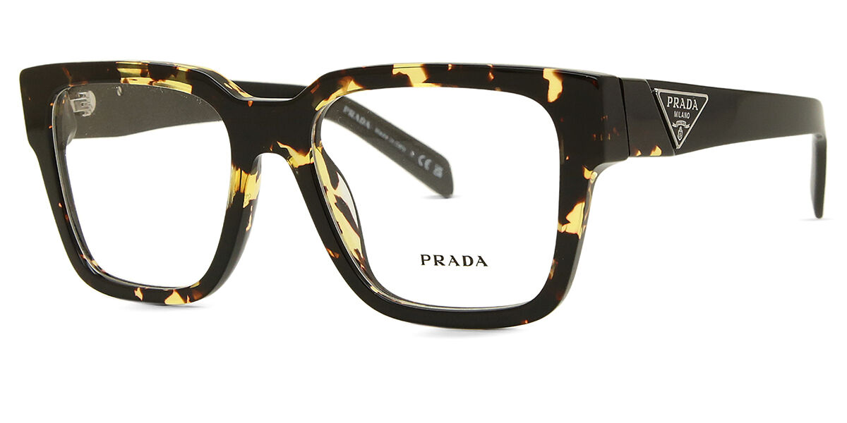 Prada PR 08ZV 16R1O1 Square Black Turtle Malt Tortoise Eyeglasses