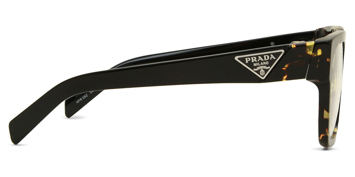 Prada PR 08ZV 16R1O1 Square Black Turtle Malt Tortoise Eyeglasses